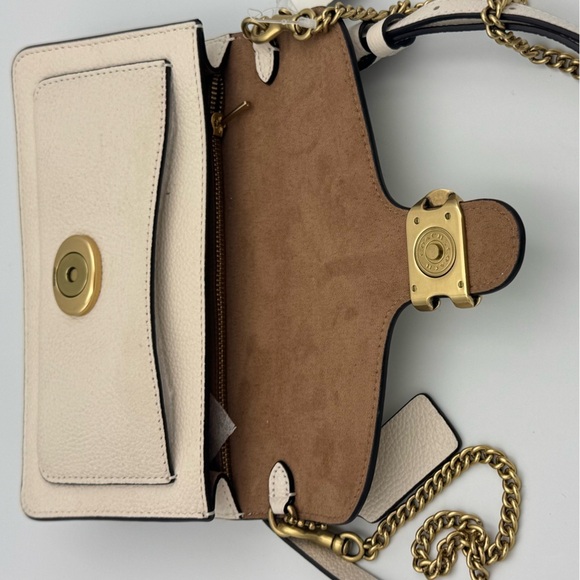 COACH Polished Pebble Leather Chain Clutch Tabby Crossbody shoulder bag handbag - Picture 11 of 16